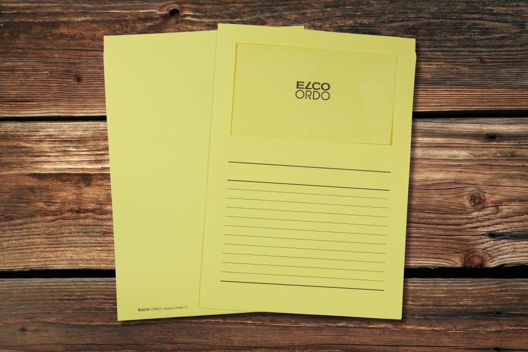 Ordnungsmappen mit Sichtfenster und Linien 220x310 mm Hellgelb 120 g/qm